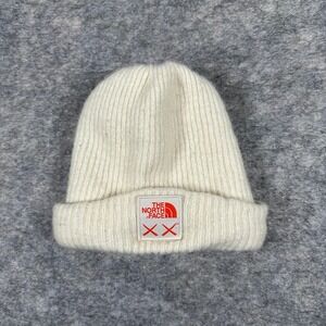 The North Face x KAWS Beanie Unisex OS White Ribbed Knit XX Logo